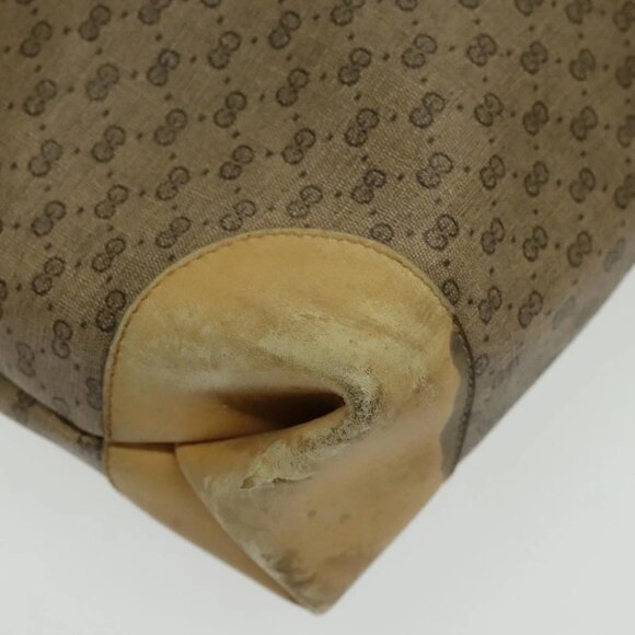 GUCCI Micro GG Canvas Tote Bag PVC Leather Beige Auth yk15747 - Picture 10 of 15